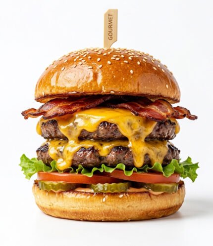 Hamburguesa doble carne con queso cheddar